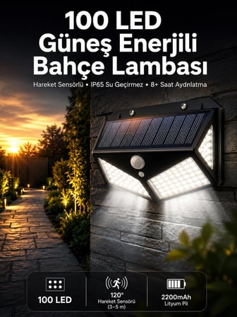 Solar Sensörlü Duvar Lambası Bahçe Lambası Parlak Beyaz Işık Suya Dayanıklı