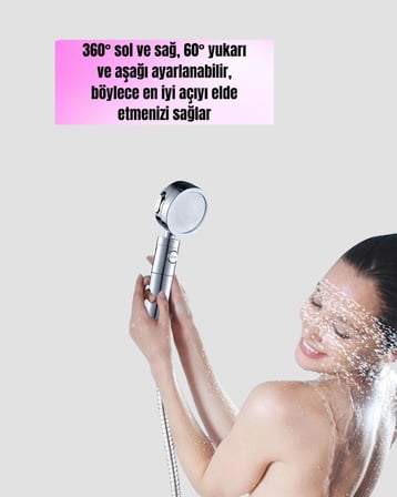 Masaj ve Yağmur Modlu Su Tasarruflu Duş Başlığı