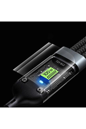 3in1 100w Hızlı Şarj Ve Data Kablosu, 1.2m Halat Örgü Kırılmaz Uç, Usb-c Lightning Micro Uyumlu, Dayanıklı Çoklu Cihaz Şarj Kablosu