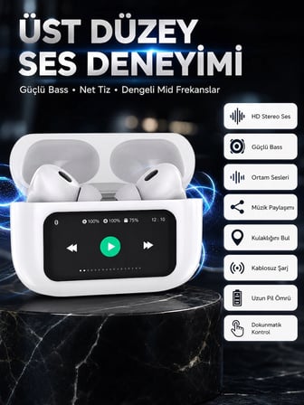 Dokunmatik Ekranlı Bluetooth Kulaklık TWS İOS Android Tüm Telefonlara Uyumlu Kulaklık Yeni Nesil