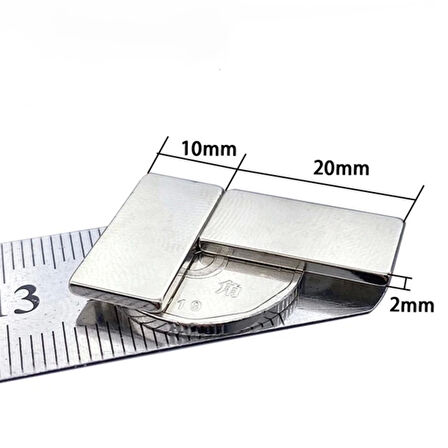 2 Adet 20x10x2 Mm Neodyum Mıknatıs Köşeli Magnet N35 Nikel Kaplama Güçlü Kaliteli Dayanıklı