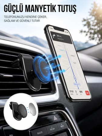 Kalorifer Izgaralı Manyetik Telefon Tutucu – Sarsıntı Geçirmez Yeni Nesil