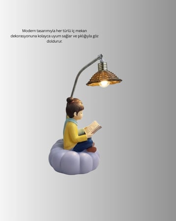 Romantik Çift Temalı Dekoratif Masa Lambası Yumuşak Led Işık