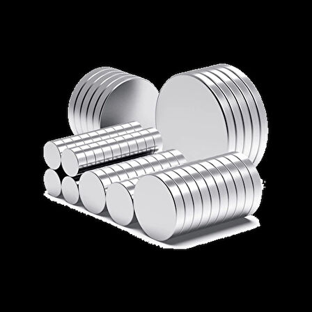 1 Adet 10x2mm Yuvarlak Neodyum Mıknatıs Güçlü Magnet Nikel Kaplamalı