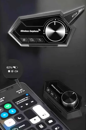 Intercom Kask Kulaklığı Anc Özelliği Yüksek Ses Kaliteli Bluetooth Kulaklık