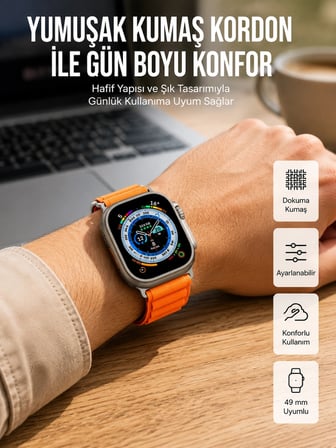 Akıllı Saat Ultra Android & İOS Uyumlu Arama Bildirim Özellikli