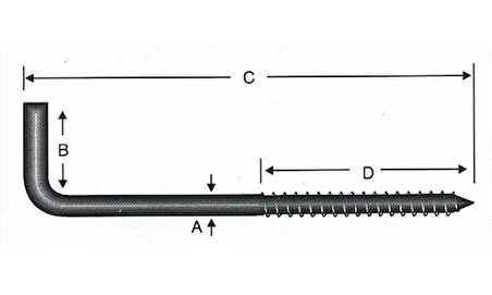 Vidalı Korniş Çivi No:8 - 4x80 - 10 Adet