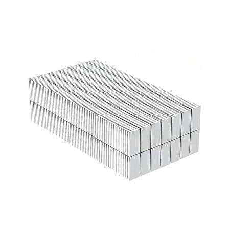 100 Adet 15x10x1.5 Mm Köşeli Neodyum Mıknatıs N35 Magnet Dayanıklı Nikel Kaplama