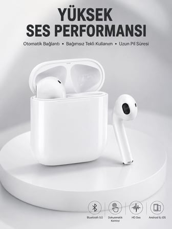 2. Nesil Bluetooth Android ve İOS Uyumlu Kablosuz Kulaklık Çağrı Cevaplama
