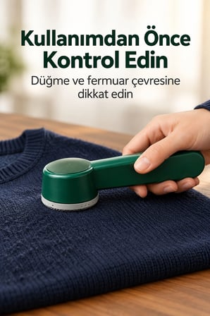 Yeşil Gövdeli Şarjlı Giysi Tüy Temizleme Makinesi