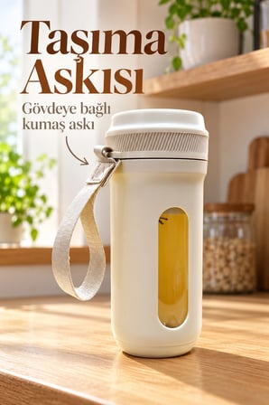 Pipet Girişli Şarjlı Meyve Blenderı Kumaş Askılı