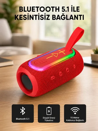 Yeni Nesil Bluetooth 5.1 Hoparlör – Güçlü Ses, Hızlı Bağlantı, Uzun Pil Ömrü