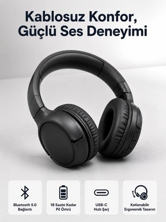2025 Model Kulak Üstü Bluetooth Hoparlör ANC Özellikli