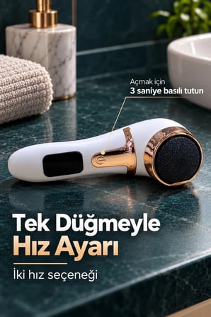 Yuvarlak Başlıklı Elektrikli Ayak Ve Topuk Bakım Cihazı
