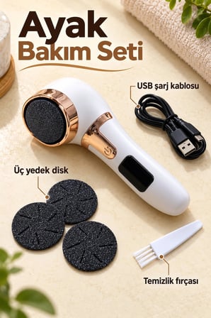 Yuvarlak Başlıklı Elektrikli Ayak Ve Topuk Bakım Cihazı