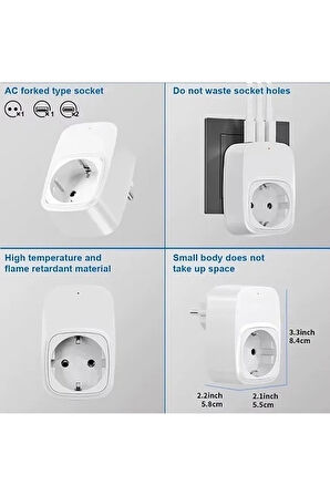 Tekli Yüksek Voltaj Korumalı Duvar Prizi 2x Type-c 1x Usb Çıkışlı Priz Grup Priz Çoğaltıcı Beyaz