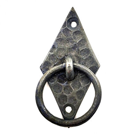 Antika Tarz Dekoratif Pirinç Dik Bakla Halka , Mobilya Kulbu - 82x41 Mm, Oksit