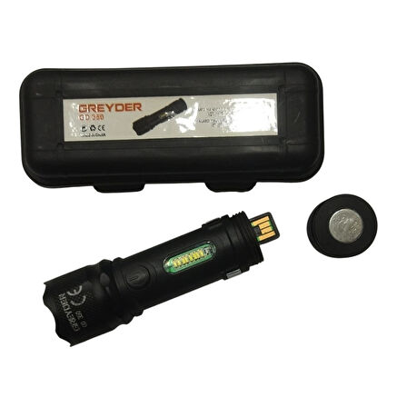 Greyder Gd-350 Usb Şarjlı Mıknatıslı Zoomlu El Feneri