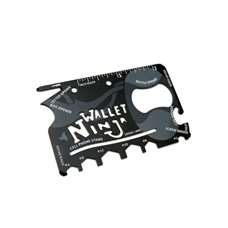 Ninja Wallet Survival Acil Durum Kiti / Kartı - 18 İn 1
