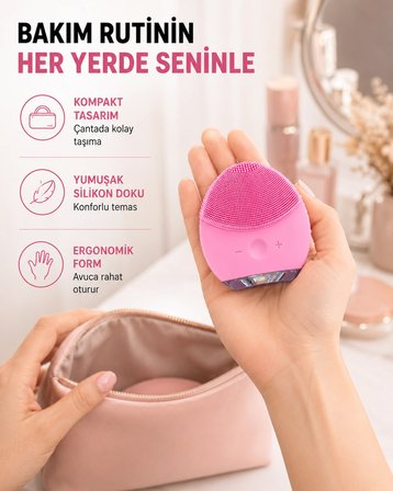 Şarjlı Su Geçirmez Yüz Temizleme Ve Masaj Aleti - 3 Fonksiyonlu Yeni Nesil