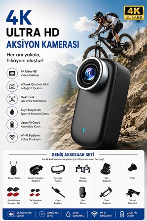 4k Ultra Hd Mini Wıfı Aksiyon Kamerası Taşınabilir Vücut Kamerası 1.47’hd Ekranlı Giyilebilir Video Kaydedici