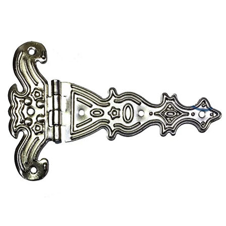 Dekoratif, Sac Tek Kuyruklu Menteşe - 69x102 Mm, Büyük, Nikel, 100 Adet