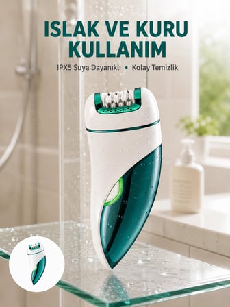 Profesyonel 3 in 1 Epilasyon Cihazı LED Aydınlatmalı Suya Dayanıklı Şarjlı VGR Epilatör Yeni Nesil