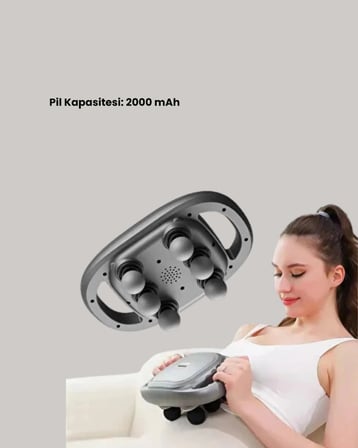 Fonksiyonlu Şarjlı Masaj Aleti 6 Başlık 2000 mAh Ergonomik Gövde Yeni Nesil
