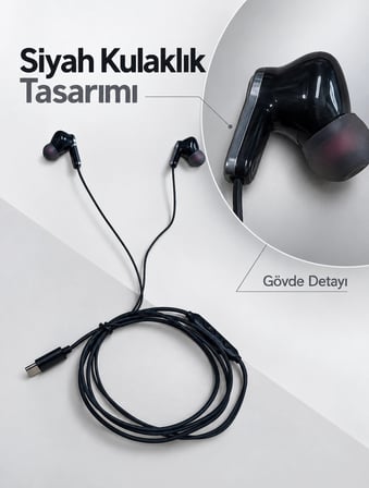 Müzik Ve Sesli Görüşmeler İçin Type C Mikrofonlu Kulaklık