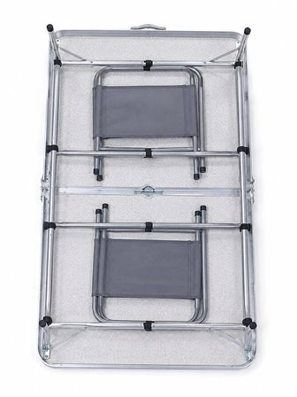 4 Kişilik Katlanabilir Kamp Masası Seti 4 Tabureli 50-65 cm Ayarlanabilir Yükseklik