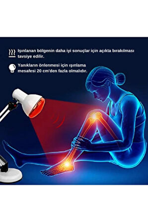 250w Kızılötesi (infrared) Isıtıcılı Fizik Tedavi Lambası (kırmızı Işık) E27 (kalın Duy)