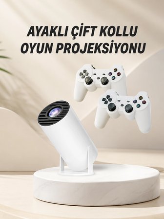Taşınabilir Android Projeksiyon Ayaklı Çift Kollu 4k Çözünürlüklü Sinema Projeksiyonu