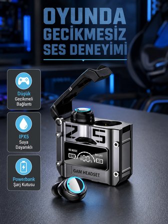 Powerbank Özellikli Bluetooth Kulaklık – Ergonomik, Suya Dayanıklı
