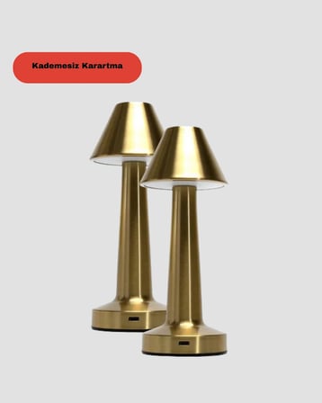 Led Masa Lambası 3 Renk Ayarlı Şarjlı Kablosuz Modern Tasarım Yeni Nesil