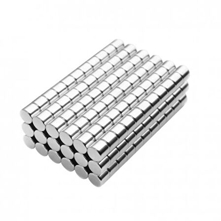 5 Adet 4x4 Mm Yuvarlak Neodyum Mıknatıs N35 Güçlü Magnet Nikel Kaplama