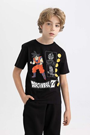 DeFacto Erkek Çocuk Dragon Ball Bisiklet Yaka Kısa Kollu Tişört C0518A824SMBK81