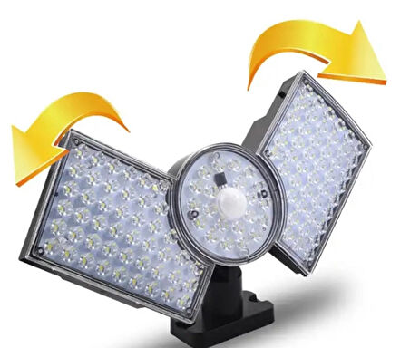  112 Led Güneş Enerjili Kumandalı 3 Çalışma Modlu Çift Başlıklı Iç Veya Dış Mekan Sarkıt Solar Led