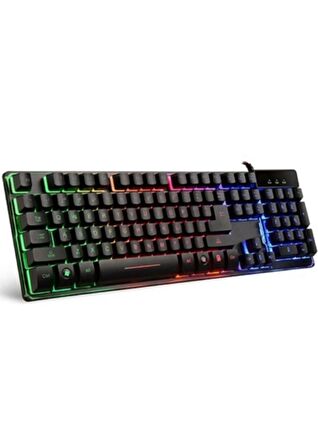 Gaman ZYG-800 Stalker Warrior K9 RGB Rainbow Ledli Gaming Oyuncu Klavyesi Mekanik Hisli Metal Taban