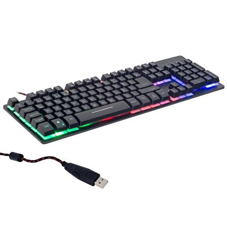 Gaman ZYG-800 Stalker Warrior K9 RGB Rainbow Ledli Gaming Oyuncu Klavyesi Mekanik Hisli Metal Taban