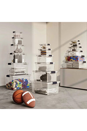 Kilitli Saklama Kutusu Saklama Kabı 15 Litre 3 Adet Depolama Düzenleme