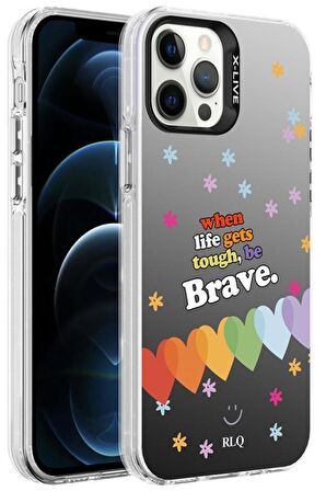 Apple iPhone 12 Pro Kılıf Desenli Silver Lüx Sert Kapak