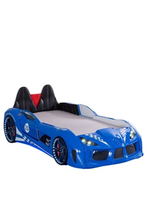 Arabalı Yatak, Raceing Car V8 Full Ledli Koltuklu Arabalı Yatak 100x190 cm