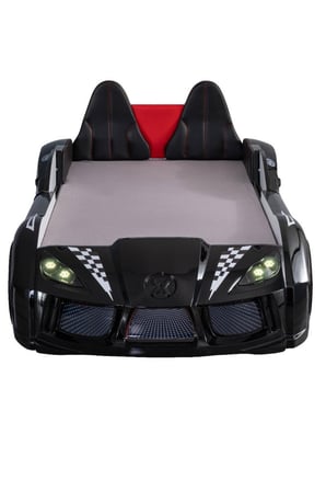 Arabalı Yatak, Raceing Car V8 Full Ledli Koltuklu Arabalı Yatak 100x190 cm