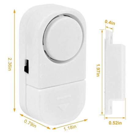 1 adet 90 dB GS-350 Kablosuz Alarm Sistemi Kapı Pencere Alarmı Ev Güvenlik Cihazı - Kapı Alarmı