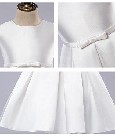 Parlak Kumaş Kurdalyeli Kız Çocuk Abiye - Çocuk Abiyesi - Mezuniyet Elbisesi - Kız Çocuk Elbise