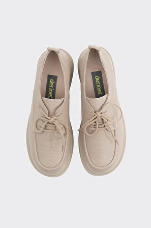 Hakiki Deri Bağcıklı Kadın Casual Ayakkabı 