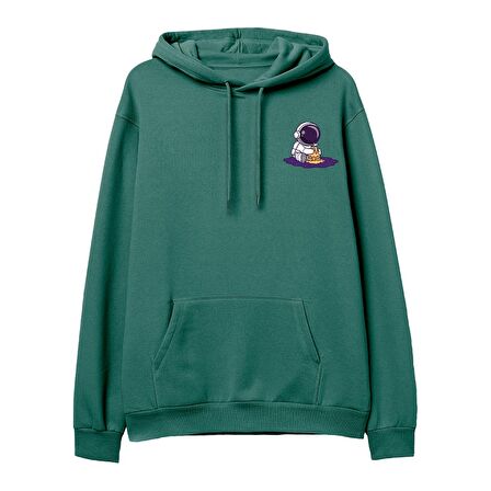 Astro-6  Baskılı Yeşil Hoodie