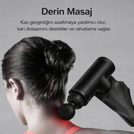 Mini Şarjlı Masaj Tabancası 4 Başlıklı 3 Kademeli Type-C Taşınabilir Kas Gevşetici Masaj Aleti
