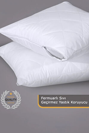 %100 Doğal Pamuk Kapitone Bebek Sıvı Geçirmez Yastık Alezi Koruyucu 35x45 Cm 120grm2