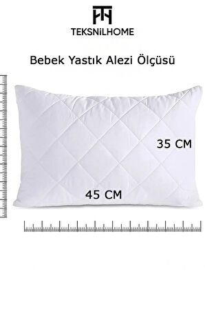 %100 Doğal Pamuk Kapitone Bebek Sıvı Geçirmez Yastık Alezi Koruyucu 35x45 Cm 120grm2